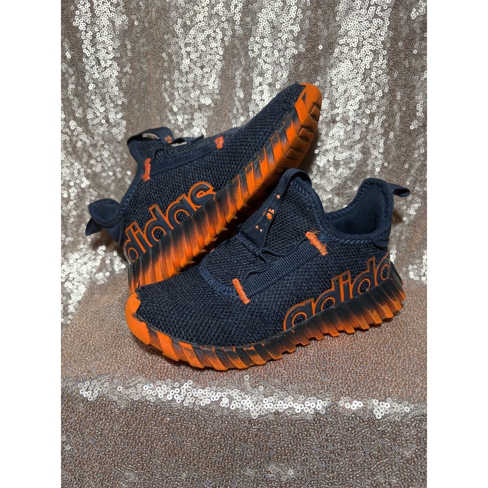 Size 1 Kids - adidas Kaptir 3.0 K - Shadow Navy / Impact Oran - No Shoe Laces